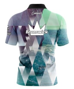 Alternative view of Brunswick Geometric Ocean Fast Track CoolWick Bowling Jersey