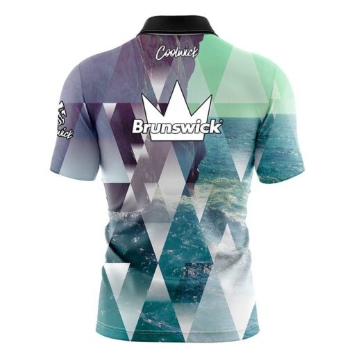 Brunswick Geometric Ocean Fast Track CoolWick Bowling Jersey - Image 2