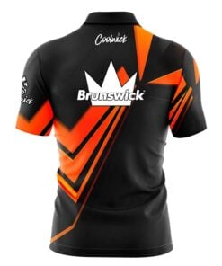 Alternative view of Brunswick Steaming Dynamic Orange Fast Track CoolWick Bowling Jersey