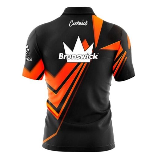 Brunswick Steaming Dynamic Orange Fast Track CoolWick Bowling Jersey - Image 2