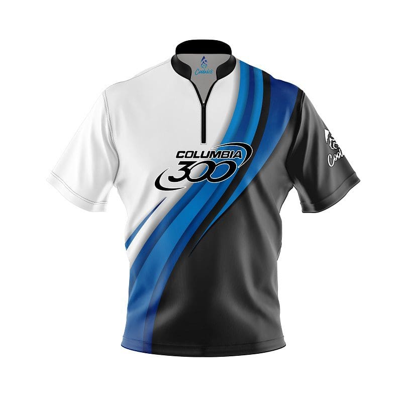 Columbia 300 Blue Flutter Fast Track CoolWick Bowling Jersey