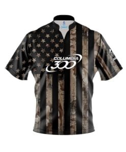 Columbia 300 Desert Camo Flag Fast Track CoolWick Bowling Jersey