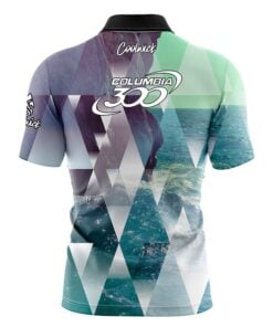 Alternative view of Columbia 300 Geometric Ocean Fast Track CoolWick Bowling Jersey