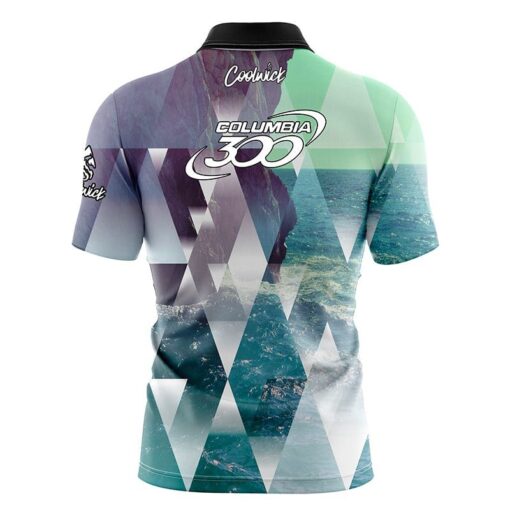 Columbia 300 Geometric Ocean Fast Track CoolWick Bowling Jersey - Image 2
