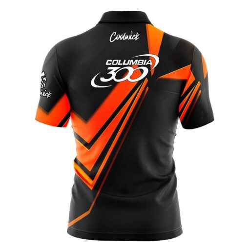 Columbia 300 Steaming Dynamic Orange Fast Track CoolWick Bowling Jersey - Image 2