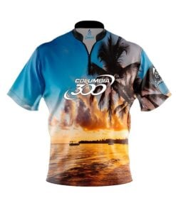 Columbia 300 Sunset Palm Trees Fast Track CoolWick Bowling Jersey