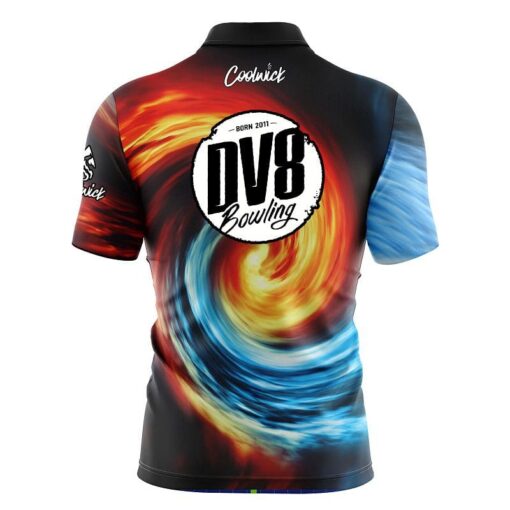 DV8 Fire and Ice Vortex Fast Track CoolWick Bowling Jersey - Image 2