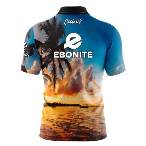 Ebonite Sunset Palm Trees Fast Track CoolWick Bowling Jersey - Image 2