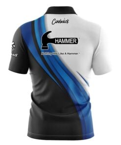 Alternative view of Hammer Blue Flutter Fast Track CoolWick Bowling Jersey