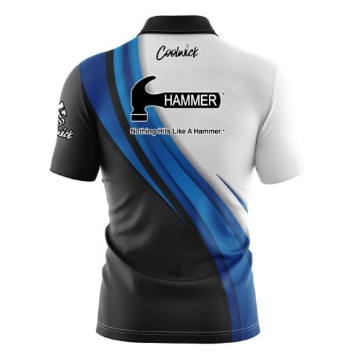 Hammer Blue Flutter Fast Track CoolWick Bowling Jersey - Image 2