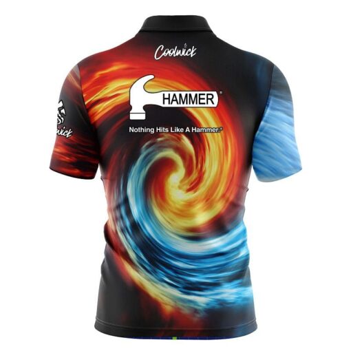 Hammer Fire and Ice Vortex Fast Track CoolWick Bowling Jersey - Image 2