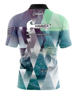 Alternative view of Hammer Geometric Ocean Fast Track CoolWick Bowling Jersey