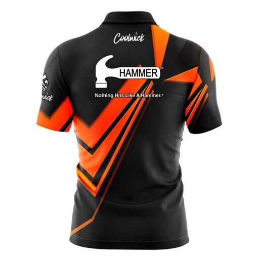 Hammer Steaming Dynamic Orange Fast Track CoolWick Bowling Jersey - Image 2