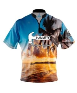 Hammer Sunset Palm Trees Fast Track CoolWick Bowling Jersey