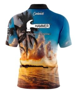 Alternative view of Hammer Sunset Palm Trees Fast Track CoolWick Bowling Jersey