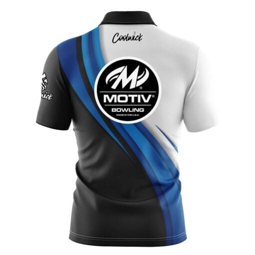 Motiv Blue Flutter Fast Track CoolWick Bowling Jersey - Image 2