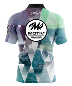 Alternative view of Motiv Geometric Ocean Fast Track CoolWick Bowling Jersey