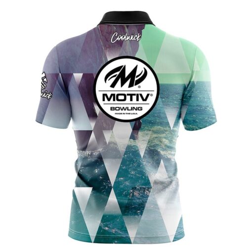 Motiv Geometric Ocean Fast Track CoolWick Bowling Jersey - Image 2
