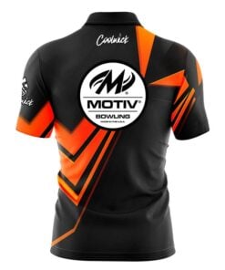 Alternative view of Motiv Steaming Dynamic Orange Fast Track CoolWick Bowling Jersey