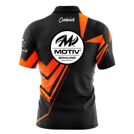 Motiv Steaming Dynamic Orange Fast Track CoolWick Bowling Jersey - Image 2