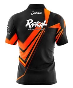 Alternative view of Radical Steaming Dynamic Orange Fast Track CoolWick Bowling Jersey