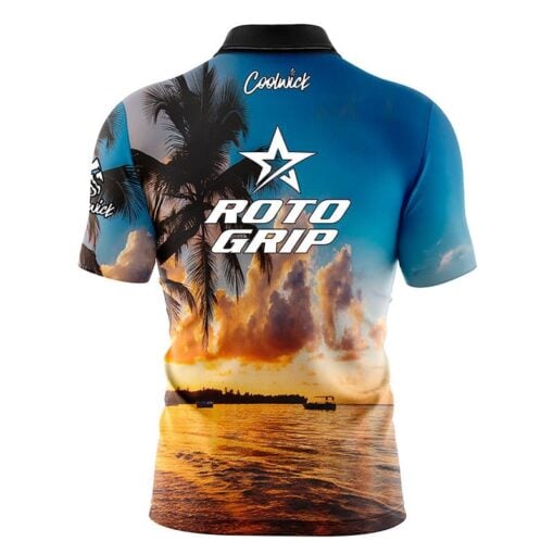 Roto Grip Sunset Palm Trees Fast Track CoolWick Bowling Jersey - Image 2