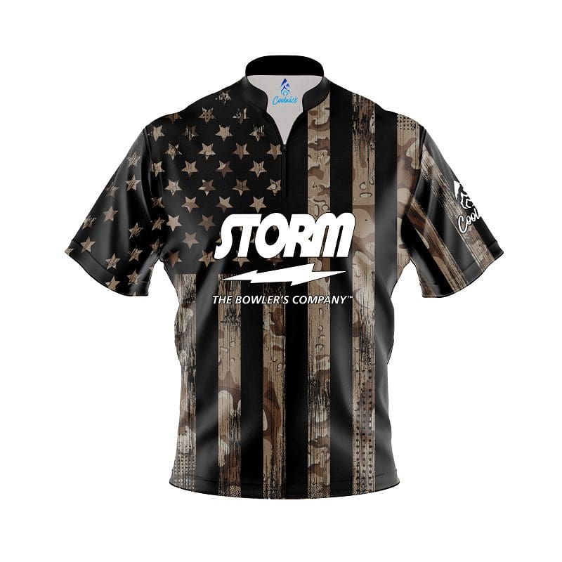 Storm Desert Camo Flag Fast Track CoolWick Bowling Jersey