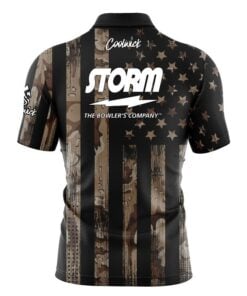 Alternative view of Storm Desert Camo Flag Fast Track CoolWick Bowling Jersey