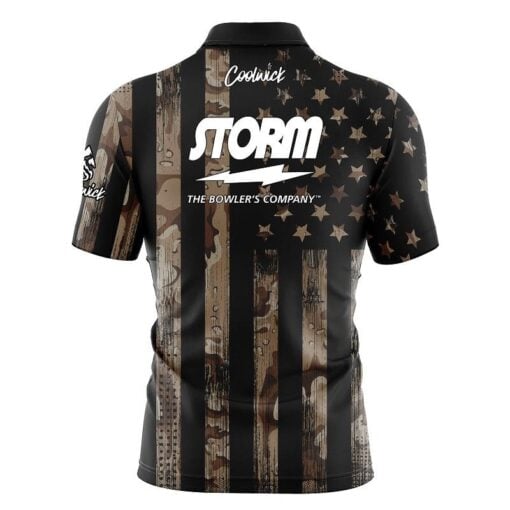 Storm Desert Camo Flag Fast Track CoolWick Bowling Jersey - Image 2