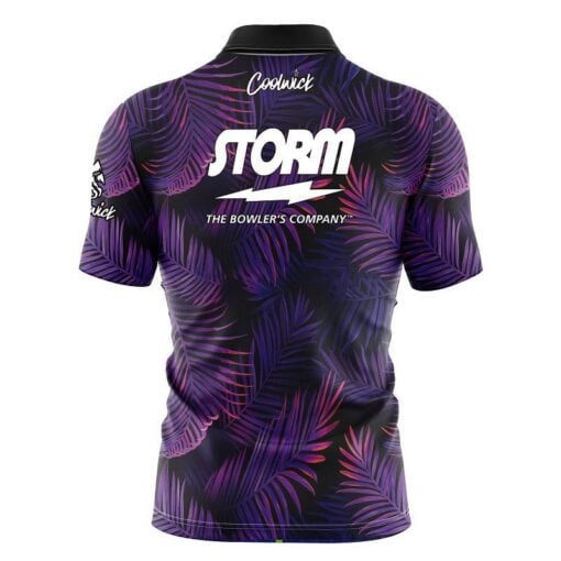 Storm Purple Jungle Fast Track CoolWick Bowling Jersey - Image 2
