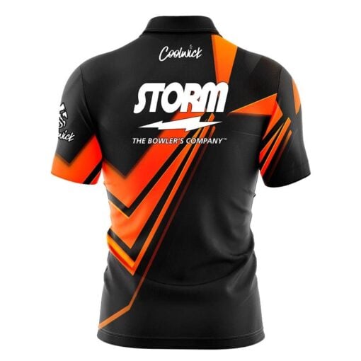 Storm Steaming Dynamic Orange Fast Track CoolWick Bowling Jersey - Image 2