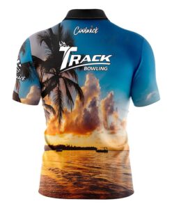 Alternative view of Track Sunset Palm Trees Fast Track CoolWick Bowling Jersey