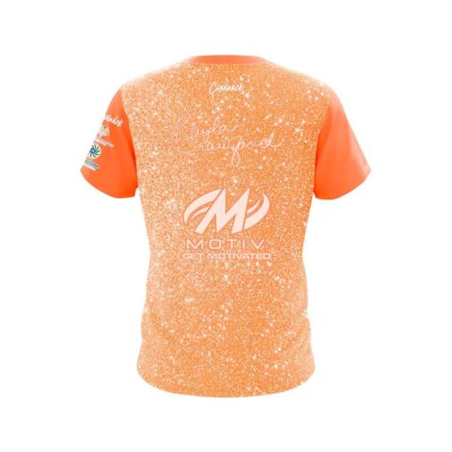 Motiv Kayla Crawford Orange Glitter CoolWick Bowling Jersey - Image 2