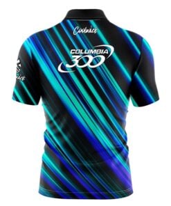 Alternative view of Columbia 300 Blue Green Digital Stripes Fast Track CoolWick Bowling Jersey