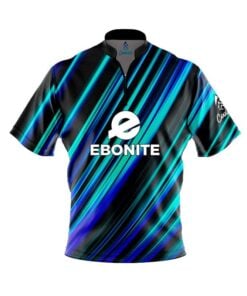 Ebonite Blue Green Digital Stripes Fast Track CoolWick Bowling Jersey