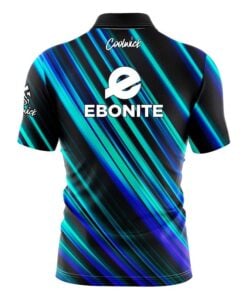 Alternative view of Ebonite Blue Green Digital Stripes Fast Track CoolWick Bowling Jersey