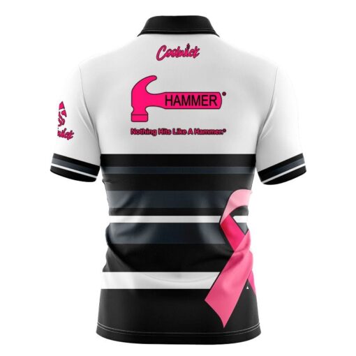 Hammer Pink Ribbon Fast Track CoolWick Bowling Jersey - Image 2