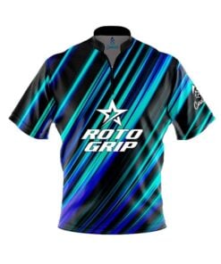 Roto Grip Blue Green Digital Stripes Fast Track CoolWick Bowling Jersey