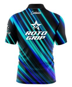 Alternative view of Roto Grip Blue Green Digital Stripes Fast Track CoolWick Bowling Jersey