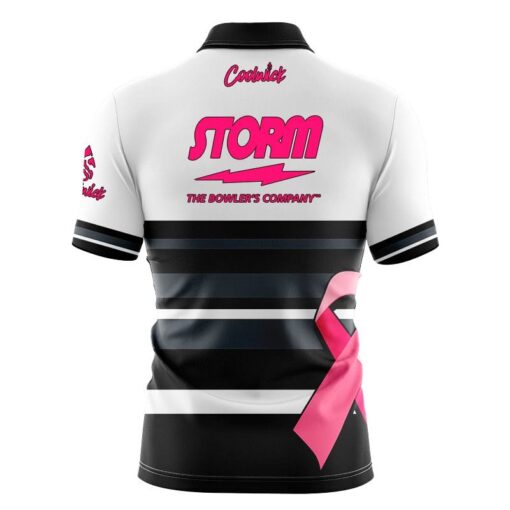 Storm Pink Ribbon Fast Track CoolWick Bowling Jersey - Image 2