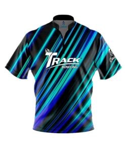 Track Blue Green Digital Stripes Fast Track CoolWick Bowling Jersey