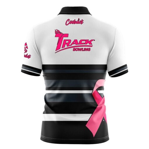 Track Pink Ribbon Fast Track CoolWick Bowling Jersey - Image 2