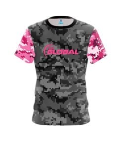 900 Global Grey Pink Digital Camo CoolWick Bowling Jersey