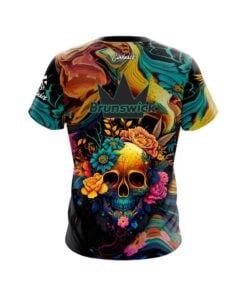 Alternative view of Brunswick Floral Skullscape CoolWick Bowling Jersey
