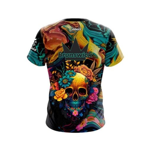 Brunswick Floral Skullscape CoolWick Bowling Jersey - Image 2
