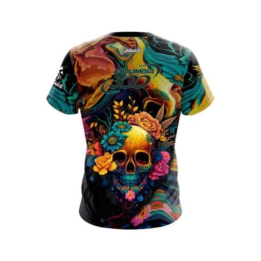 Columbia 300 Floral Skullscape CoolWick Bowling Jersey - Image 2