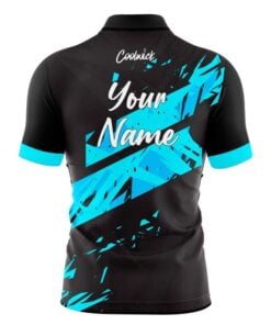 Alternative view of CoolWick Elite Black Aqua Dual Sash Zip Jersey