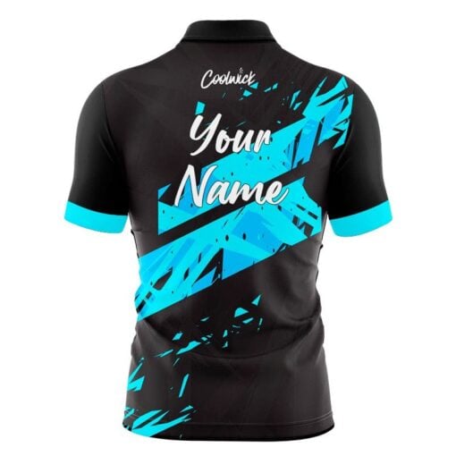 CoolWick Elite Black Aqua Dual Sash Zip Jersey - Image 2