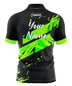Alternative view of CoolWick Elite Black Green Dual Sash Zip Jersey