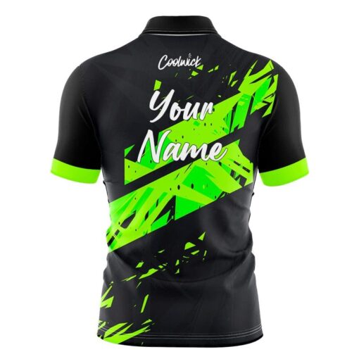 CoolWick Elite Black Green Dual Sash Zip Jersey - Image 2